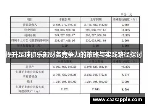 提升足球俱乐部财务竞争力的策略与实践路径探讨